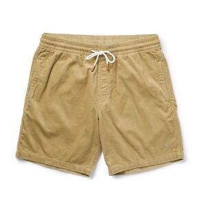 Seager Grit Mens Corduroy Yuma Elastic Waist Drawstring Shorts Tan XXL